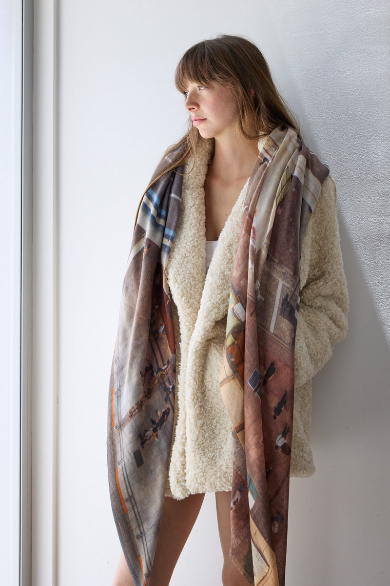 CROSS ROADS oversized wool scarf