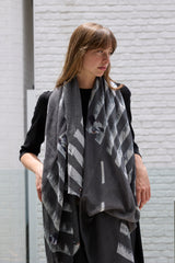 GINZA ZEBRAS oversized wool scarf