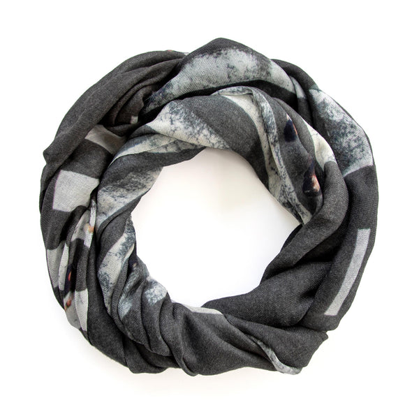 GINZA ZEBRAS skinny wool scarf