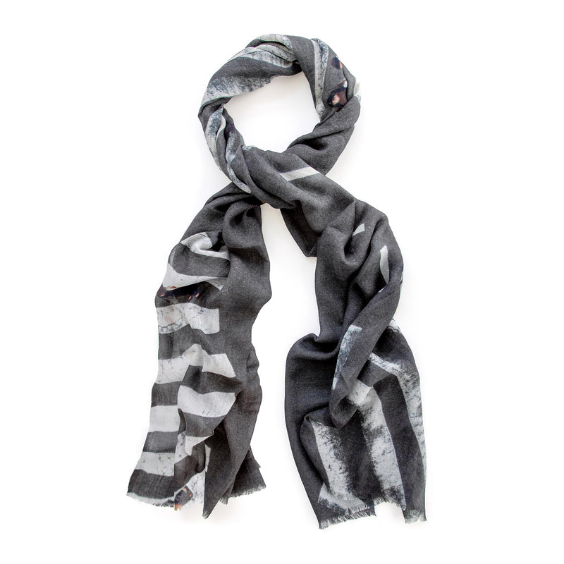 GINZA ZEBRAS skinny wool scarf