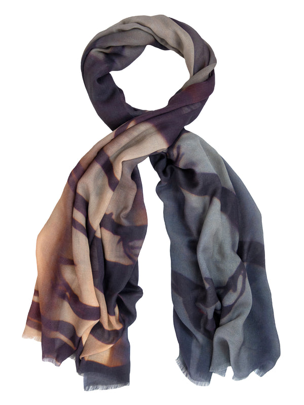 SUNSET FLAX cotton blend scarf