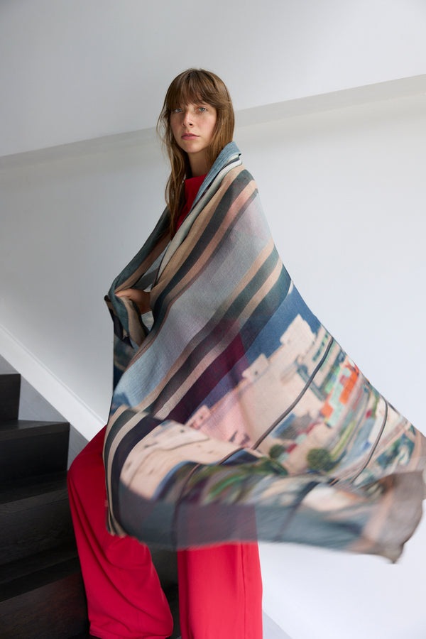 MONORAIL VIEWS oversized wool scarf