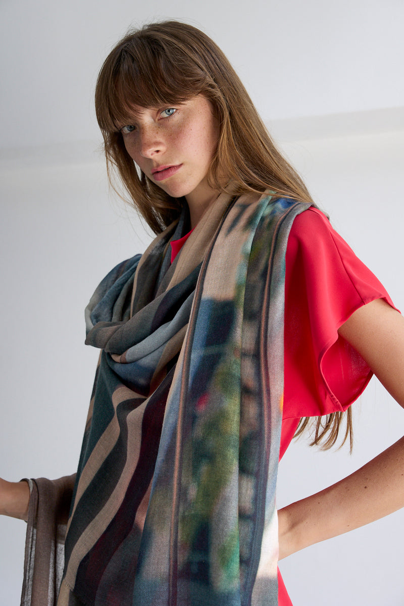 MONORAIL VIEWS oversized wool scarf