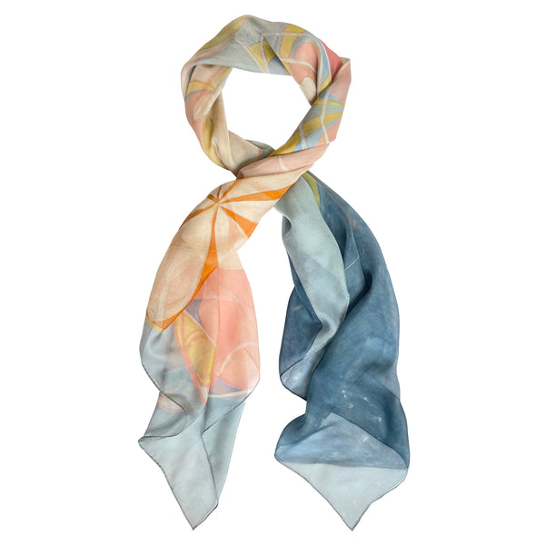 BLUE silk chiffon scarf