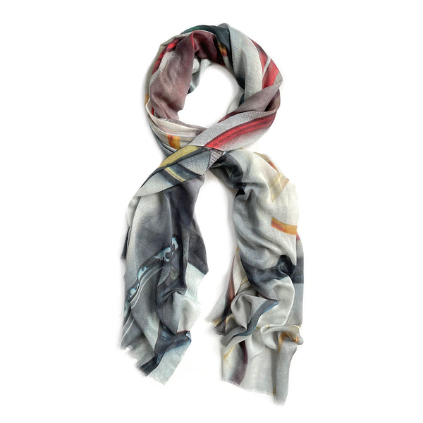 EYE INSPECTION linen blend scarf